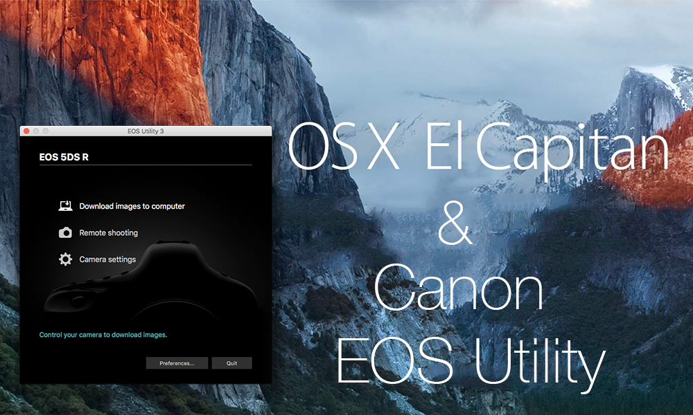 canon eos utility for mac high sierra